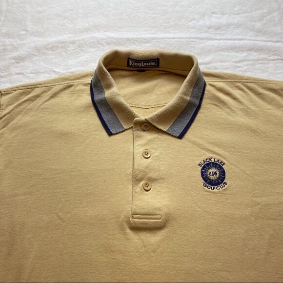 King Louie Gold Tone Polo Short - Picture 6 of 11